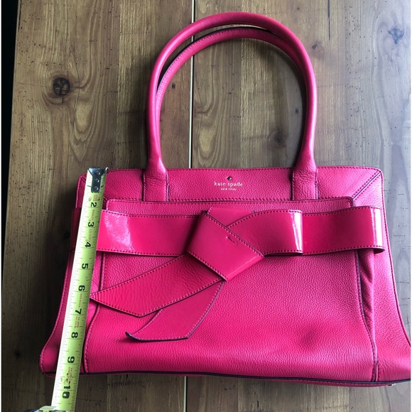 Kate Spade Bow Valley Rosa Leather Large Satchel Handbag - Picture 7 of 16